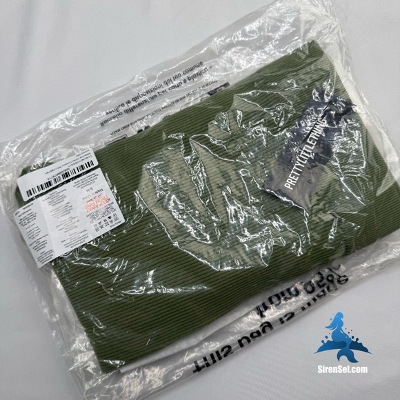 1103 NWT PrettyLittleThing Maternity Contour Rib Leggings - S/M - Khaki Green - Picture 5 of 9